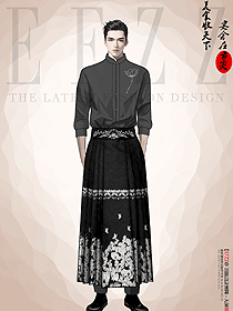 馬面裙款酒店餐飲服務員工作服定制款設計作品