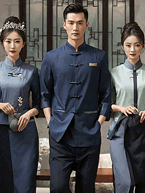 巴蜀文化酒店男女服務員工作服定制原創案例