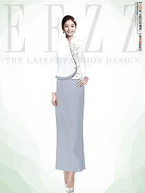 頂級酒店大堂領班接待員工長裙款制服設計作品