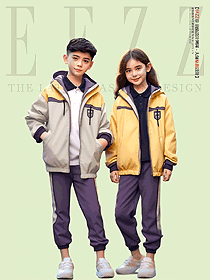 春秋款學院風運動會小學生班服手繪設計定制圖