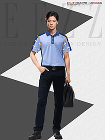 春夏時尚潮流高彈反光短袖男士Polo衫工衣定制設計圖