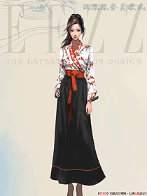 原創明制漢服女國風新中式螺鈿幻彩織金馬面裙紅色手繪風設計