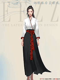 原創漢服女中國國風春夏季仙氣日常學生古風齊腰漢服設計