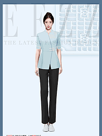 酒店中餐廳夏季女款員工工裝定制設計圖