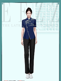 國(guó)潮文化酒店餐廳女服務(wù)生制服刺繡定制方案