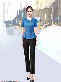 餐飲酒店飯店大堂服務員工作服定制設計