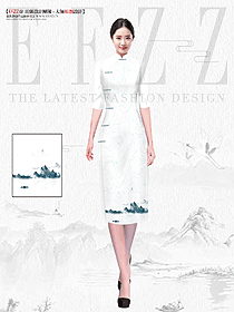 唐裝女年輕版高級禪服女裝設計圖