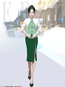 中式高檔酒店女職員制服定制設(shè)計(jì)圖