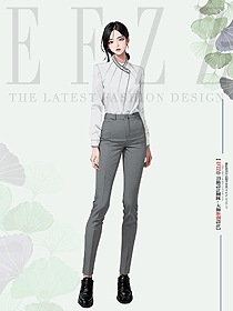 歐洲站高端襯衫女小眾長袖職業裝手繪設計圖