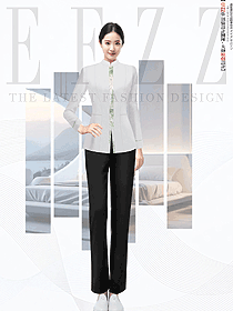 新款東南亞風格女款客房服務員制服設計圖