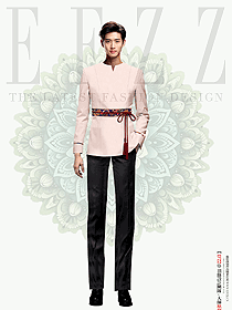 冬季燒烤火鍋飯店團體男服務生工裝定制設計圖