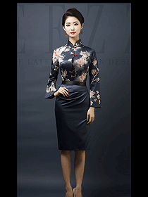 秋季新款國風復古立領暗門襟女裝兩件套