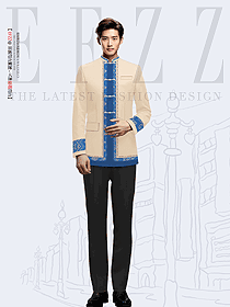 少數(shù)民族風(fēng)格酒店門童迎賓工作服秋冬裝定制設(shè)計(jì)