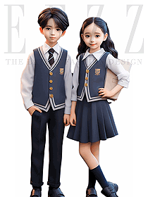 純棉開衫坎肩外穿學院風國際學校校服定制款