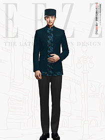 EFZZ酒店制服-五星級門童中式立領設計，展現(xiàn)中華文化特色