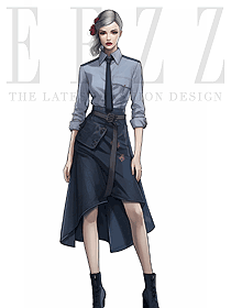 園丁cosplay服圍裙牛仔餐廳服務(wù)生制服款式圖