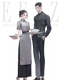 中西結合餐廳服務生華爾茲標準舞服標準制服圖片