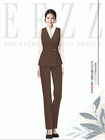 咖啡色系列工裝背心西裝內搭馬夾收腰OL女裝工作服