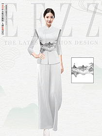 養生會所美容院餐飲古風店員工作服裝定制設計圖