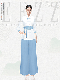 中式美容理療會所艾灸理療技師服定制設計手稿