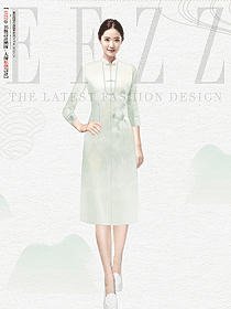 佛系禪意居士服茶服女禪意手繪稿設(shè)計(jì)圖