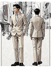 高級(jí)感休閑西服男單上衣修身西裝男套裝手繪圖
