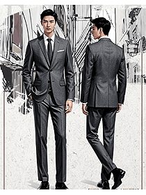 英倫平駁領(lǐng)西裝黑色套裝男商務(wù)正裝手繪圖