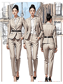 米灰色上裝OL女裝一粒扣職業裝定制方案