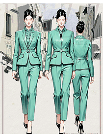 氣質(zhì)女神范銀行職員OL女職業(yè)裝定制設(shè)計圖