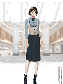 西餐廳服務(wù)員秋冬裝襯衣馬甲長(zhǎng)裙款制服套裝