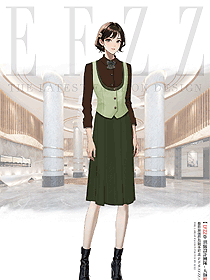 方領吊帶馬甲收腰紐扣拼色馬夾餐廳侍者裝扮