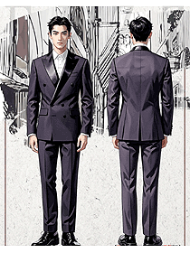 撞色拼接高級(jí)感西服時(shí)尚英倫雙排扣西裝定制