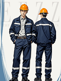 純棉電焊阻燃工作服套裝男款手繪設計圖