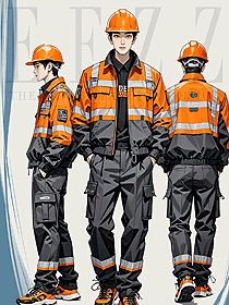 秋冬橙色定制款3M反光條棉衣路政礦工工作服