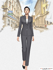 大堂前臺秋冬職業裝女OL西裝套裝設計圖