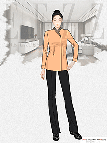 酒店寫字樓物業客房清潔人員套裝定制設計圖