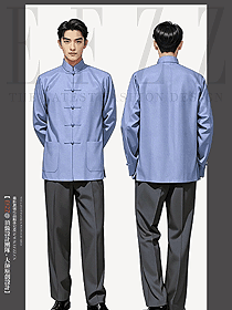 中式連袖襯衫長袖立領(lǐng)男工裝定制設(shè)計(jì)圖