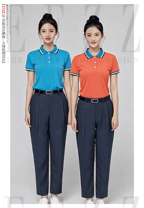 企業工裝文化衫團體翻領短袖t恤