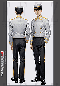 禮儀樂隊工作服裝秋冬款手繪圖