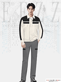 撞色款防靜電工作服春秋長袖套裝