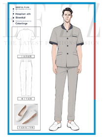 灰調撞色與利落剪裁：男性醫院人員原創工作服的設計巧思
