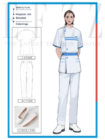 藍條賦能，純白專業：女性醫院人員原創洗手服設計方案
