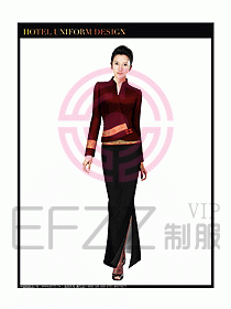 酒店中餐咨客制服設計圖603