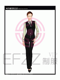 女職業(yè)裝襯衫馬夾設(shè)計(jì)圖303