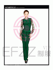 女職業(yè)裝襯衫馬夾設計圖311