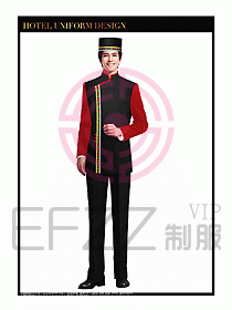 酒店門(mén)童行李生制服設(shè)計(jì)833