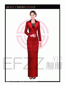 酒店餐飲咨客制服設計圖648