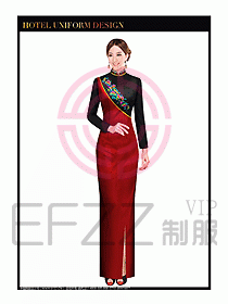 酒店餐飲咨客制服設計圖647