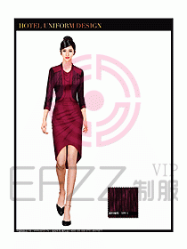 酒店西餐廳咨客制服設計圖355