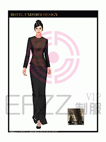 酒店西餐廳咨客制服設計圖354